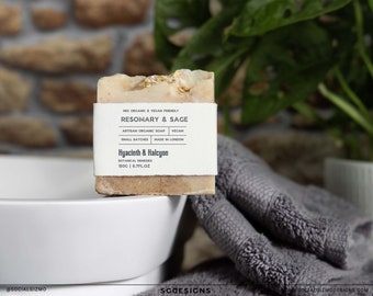 Rustic Soap Label, Apothecary Soap Belly Band Label Template, Editable Vintage Soap Wrap Around Label Template, DIY White Soap Label #036