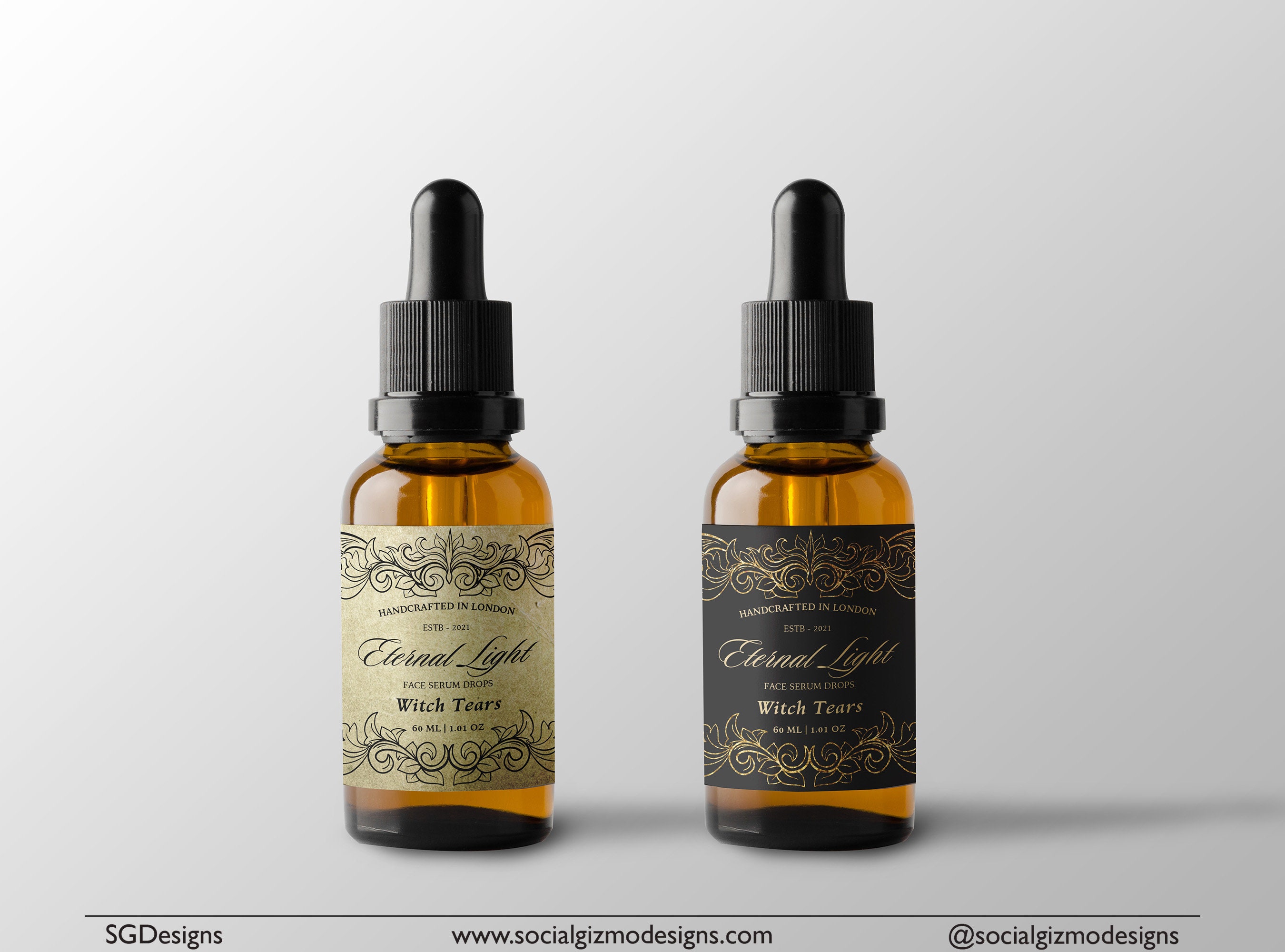 Apothecary Dropper Label Templates Editable in Canva, Vintage Witchy ...