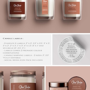 Branding Package for Candle business, Modern Branding Kit for Candles, DIY Branding for Small Candle Business, Digital Download, Boho Brand image 4