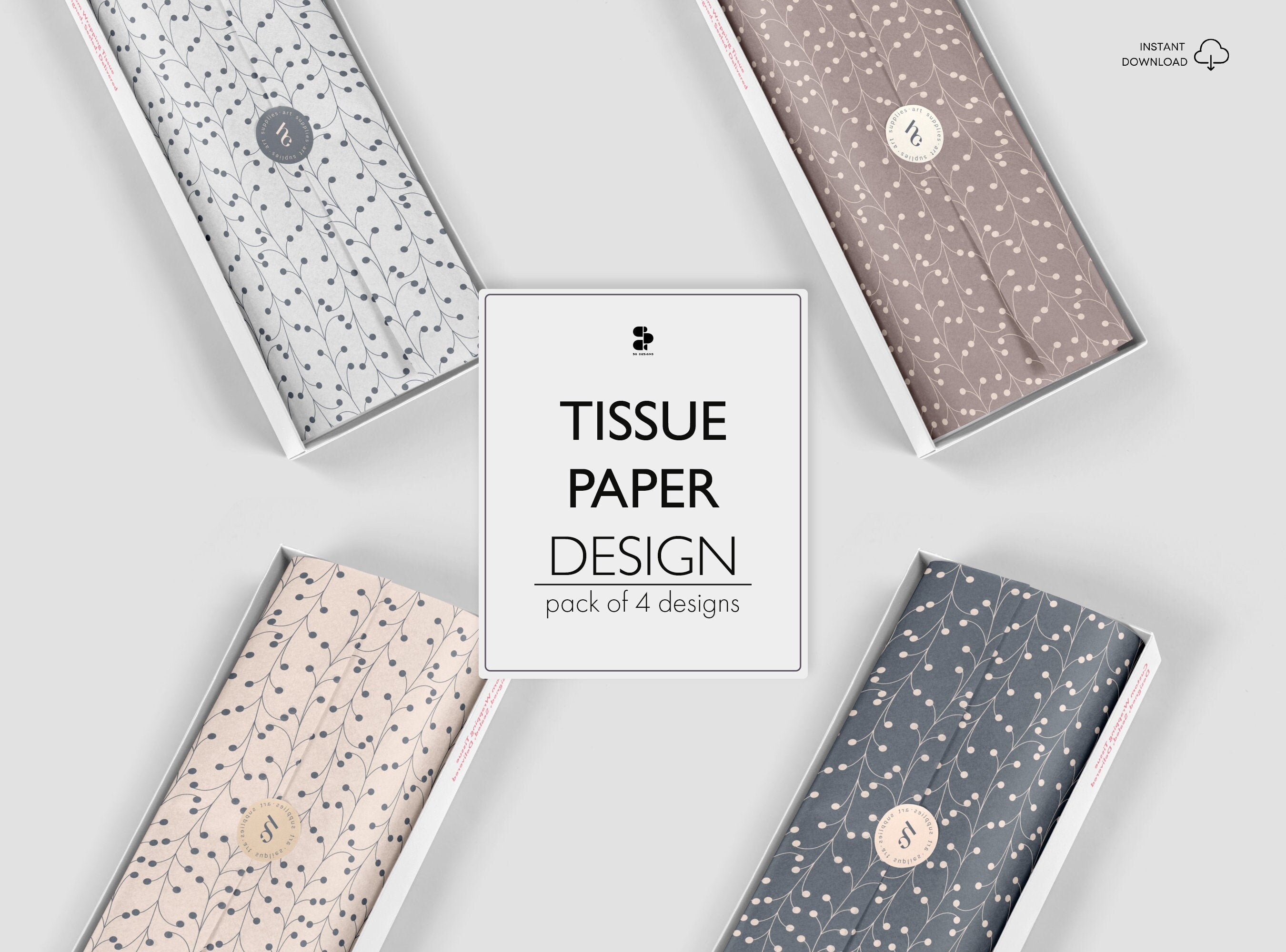 300 Logo Design Tissue Paper, 17g Custom Tissue Paper, Smooth