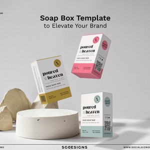 Playful Soap Box Design, Fun Retro Soap Box Design Template, DIY White Pink Soap Box Templates, Modern Bold Soap Box Design #015