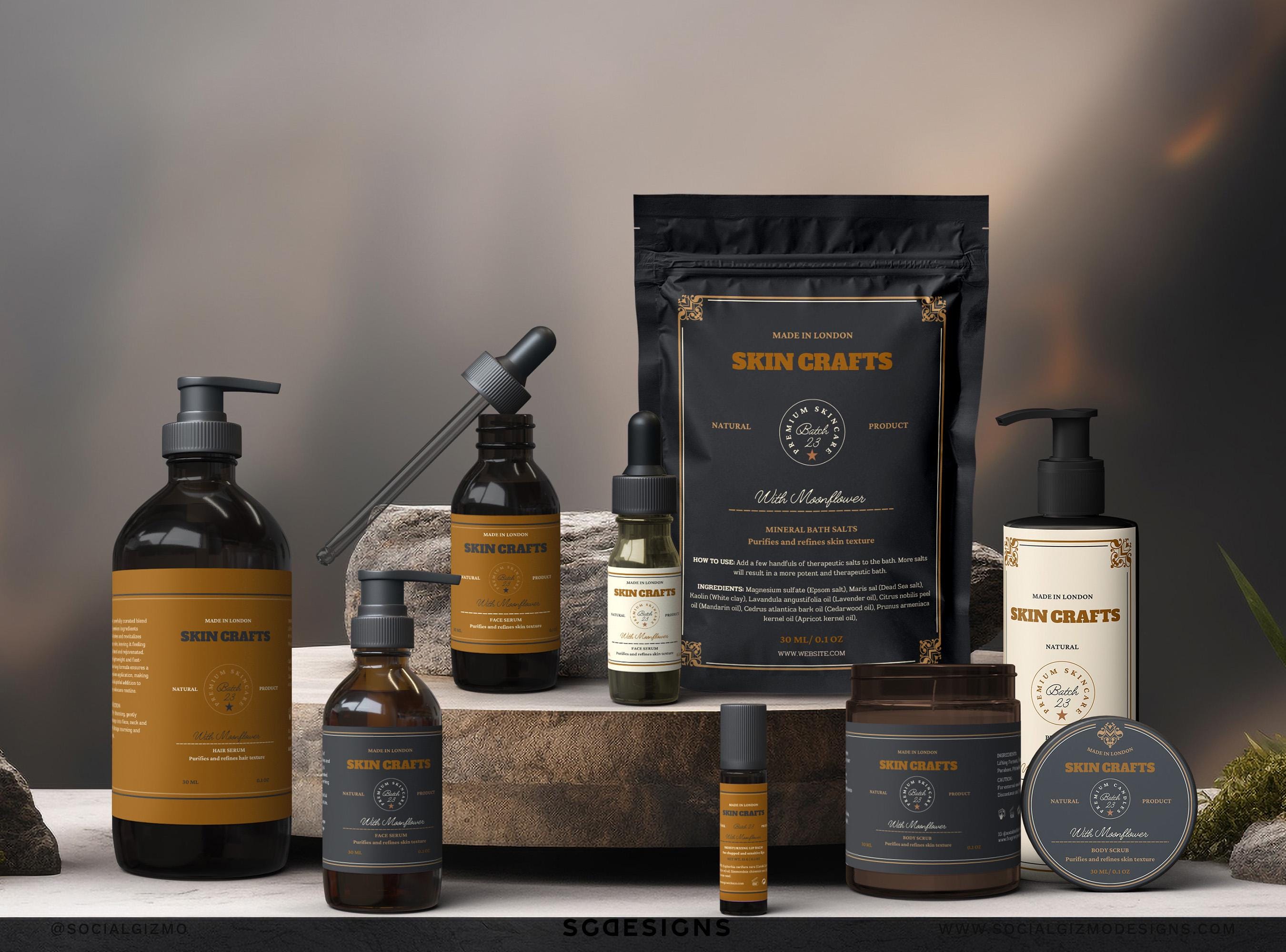Vintage Skincare Label Bundle Canva Template, Apothecary Cosmetic ...