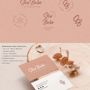 Branding Package for Candle business, Modern Branding Kit for Candles, DIY Branding for Small Candle Business, Digital Download, Boho Brand image 2