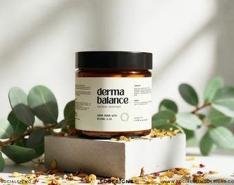Body Scrub Label Templates Editable in Canva, Minimal Skincare Jar Label Bundle, Modern Cosmetic Packaging 010