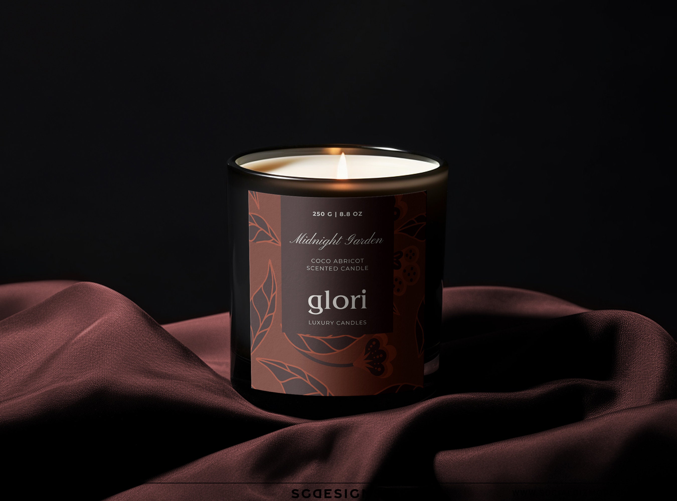 Luxury DIY Black Candle Label Modern Floral DIY Candle Label Etsy