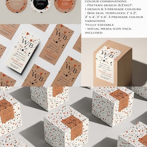 Candle packaging boxes and jars styled together with terrazzo pattern and minimal brand design