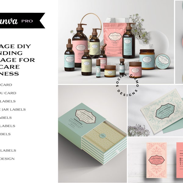 Vintage Parisian Branding for Skincare Business, Vintage French Brand Kit for Herbalist, DIY Elegant and Chic Branding for Cosmetic Products