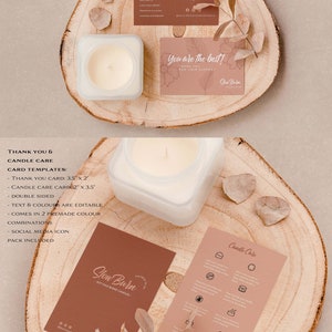 Branding Package for Candle business, Modern Branding Kit for Candles, DIY Branding for Small Candle Business, Digital Download, Boho Brand image 3