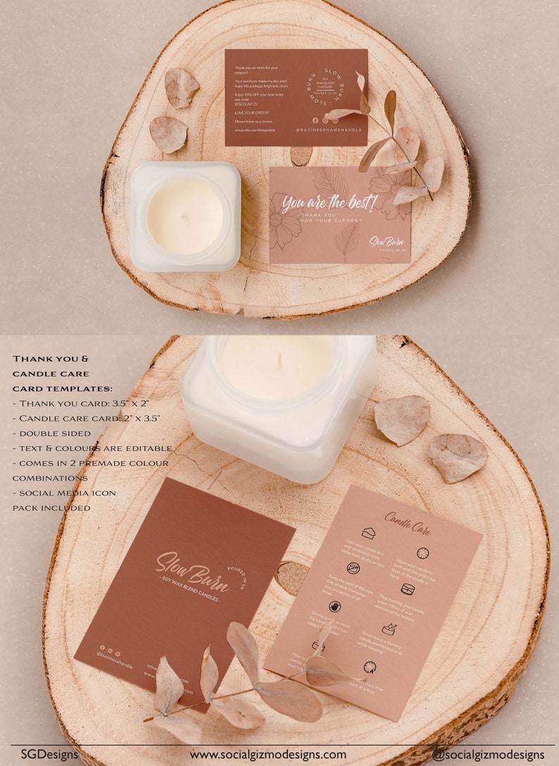 Branding Package for Candle business, Modern Branding Kit for Candles, DIY Branding for Small Candle Business, Digital Download, Boho Brand image 3