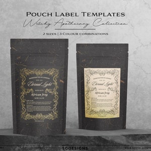 Apothecary Pouch Label Template, DIY Pouch Label, DIY Bath Soak Pouch Labels, Witch Pouch Label Templates, DIY Bath Salt Label Template #044