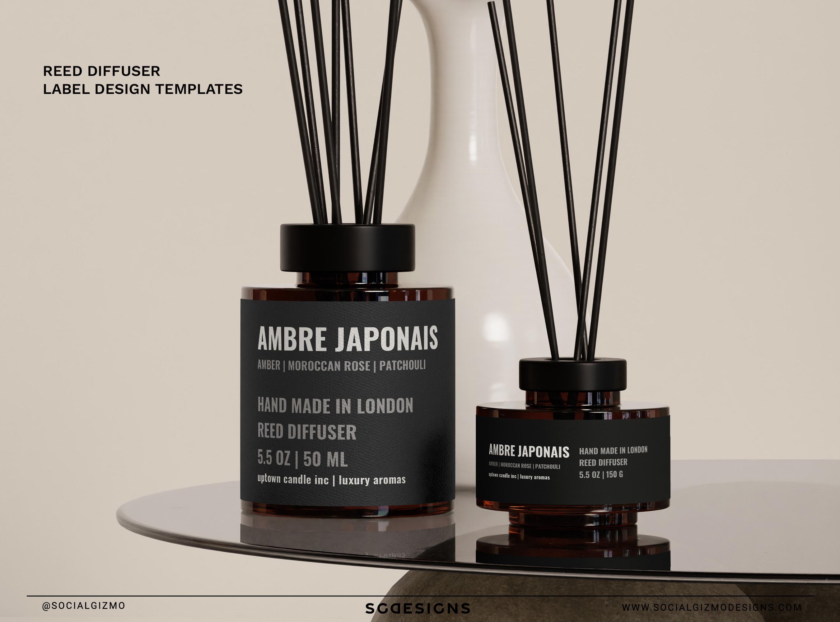 Diffuser Labelling Candle Label Templates Canva, Reed Diffuser Label Template, Room Spray ...
