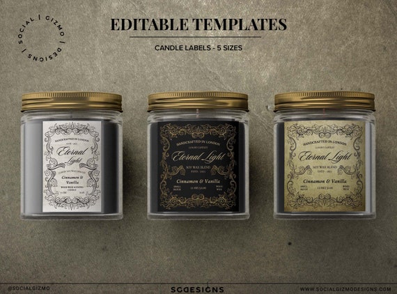 Editable vintage kraft candle label template  Candle labels, Candle label  template, Vintage candles