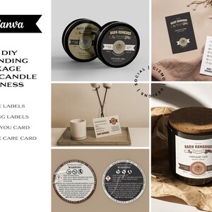 Vintage DIY Candle Brand Templates, Editable Vintage Branding Kit for Candles, DIY Branding Kit for Candles, Rustic Branding Kit for Candles