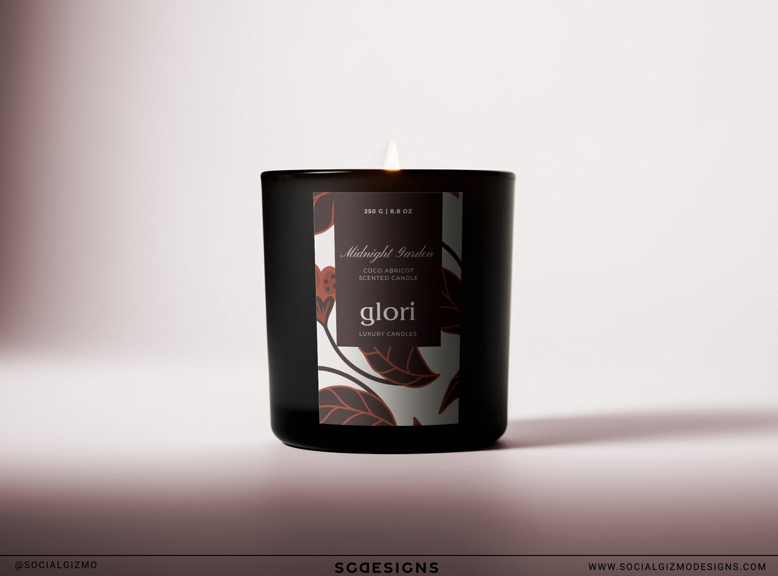 Luxury DIY Black Candle Label Modern Floral DIY Candle Label Etsy