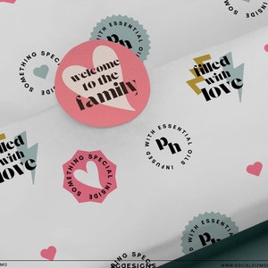 Plantilla de diseño de papel de regalo retro para bricolaje, papel de regalo retro divertido, papel de regalo rosa, papel de regalo llamativo para productos, papel retro n.° 015