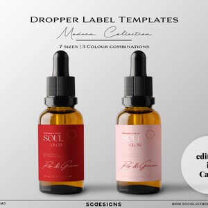 Luxury Dropper Label Template Red Dropper Label Design - Etsy