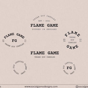 Text Logo for Candles, Bold DIY Logo Template, Edit Yourself Logo Design, Premade Logo Set, Small Business Logo, Apothecary Logo Set #045