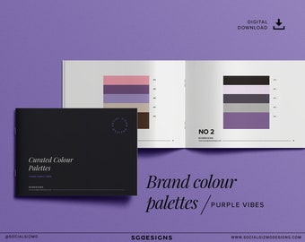 Paleta de colores de marca llamativa: Combinaciones de colores morados modernos (folleto en PDF)