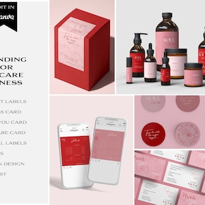 Skincare Business Branding Templates, DIY Branding Kit for Cosmetics Business, Editable Modern Branding Kit for Body Products, Elegant #041