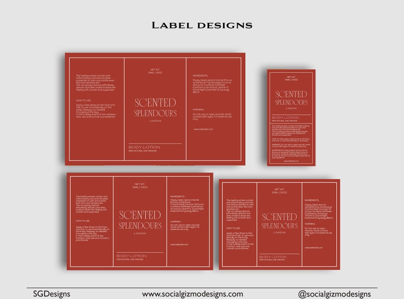 DIY Red Lotion Bottle Labels, Editable Minimal Beauty Bottle Labels ...