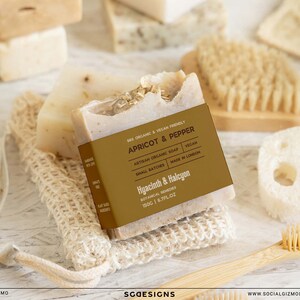 Rustic Soap Label, Apothecary Soap Belly Band Label Template, Editable ...