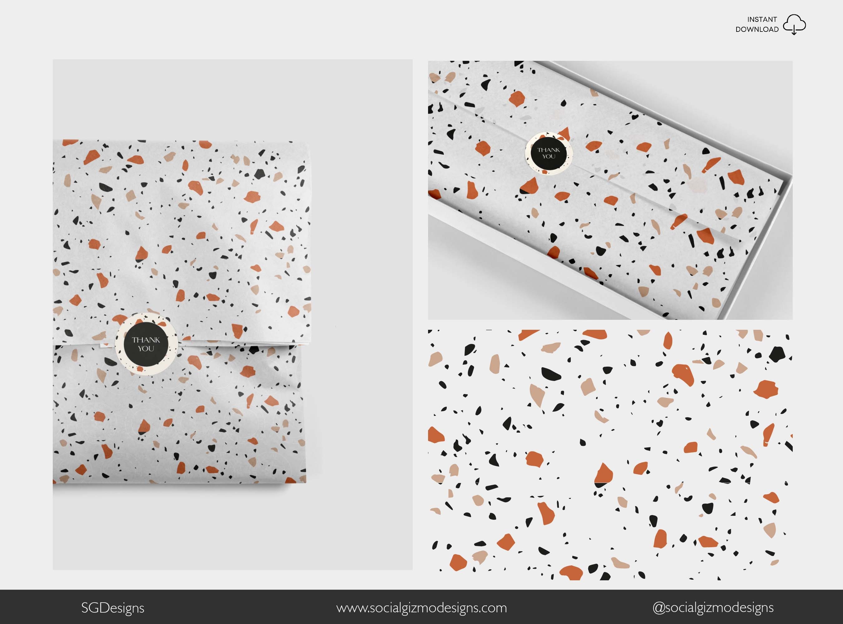 Terrazzo Tissue Paper Wrapping Paper Design Printable Gift - Etsy