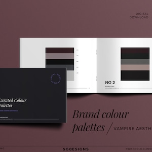 Brand Color Palette, Gothic Brand Color Palette, Vampire Theme Colour Schemes, Brand Colors, Printable Colour Palette, Goth Aesthetic Colors