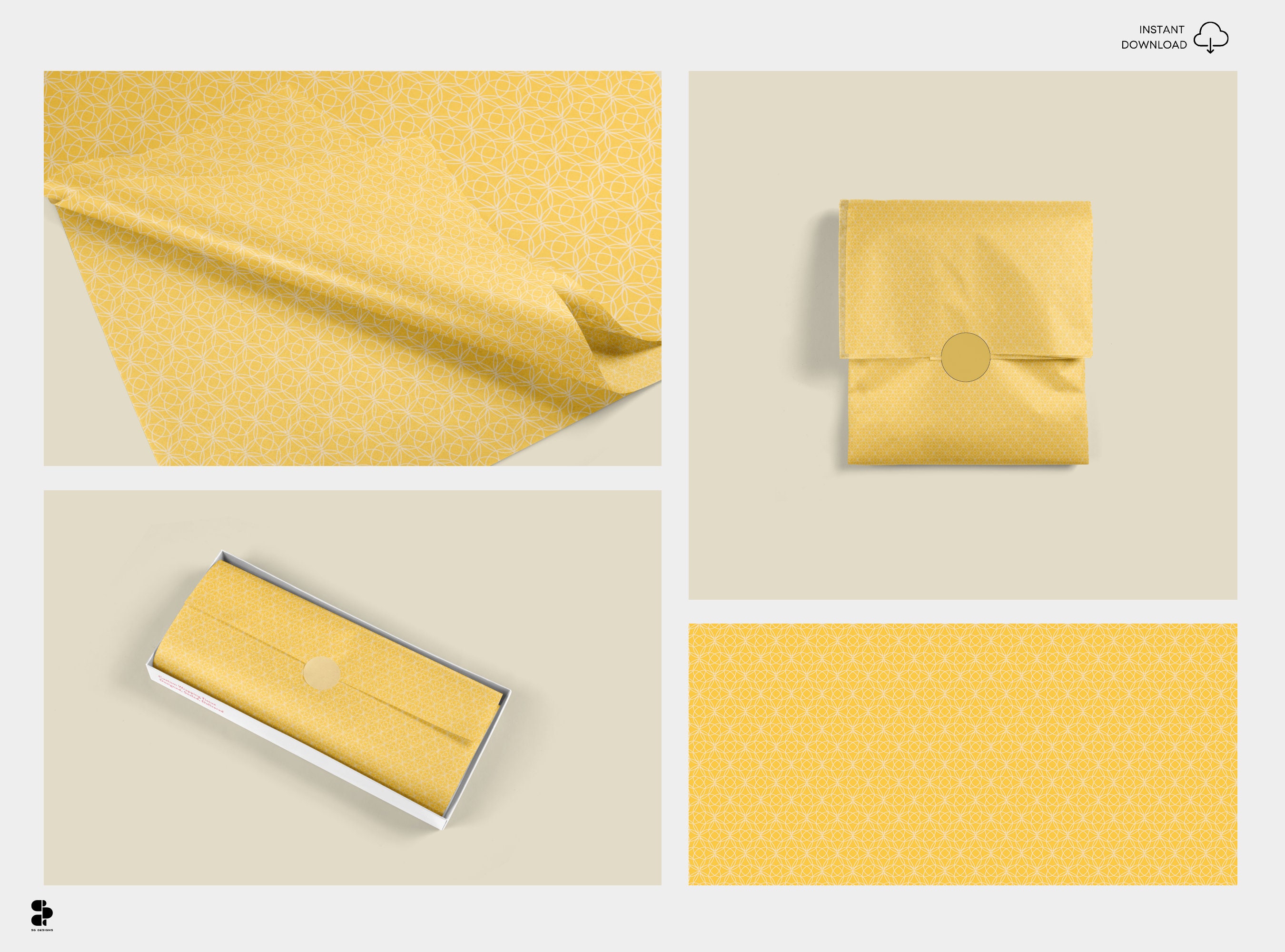 Tissue Paper Design, Branding Stationary, Digital Paper, Digital Tissue