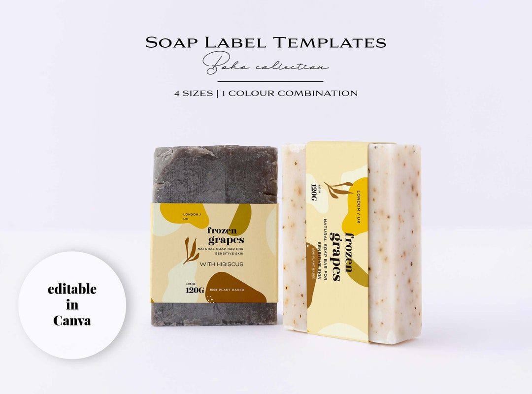 Boho Editable Soap Belly Band Labels, Abstract Soap Label, DIY Soap
