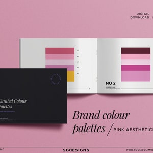 Brand Color Palette, Pink Brand Color Palette, Bold Colour Schemes, Brand Palette, Printable Colour Palette Booklet, Feminine Color Schemes