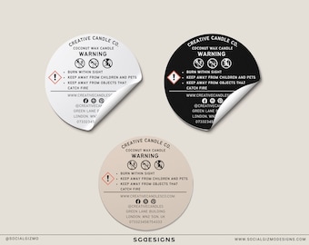 Candle Warning Label Template CLP, Editable Safety Label Canva, Candle Compliance Label UK, DIY Candle Labels