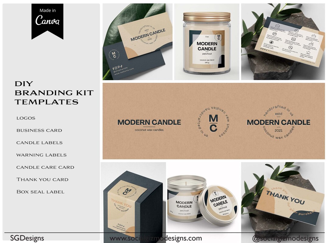Branding Package for Candle Business, DIY Branding Kit, Candle Logo ...