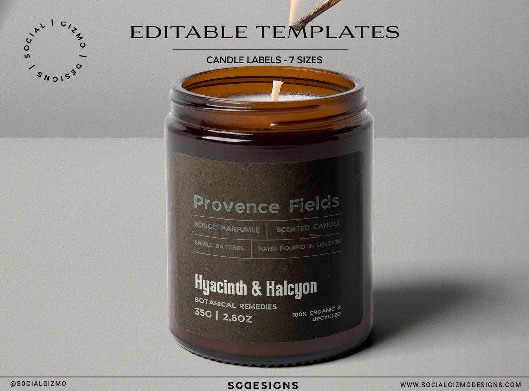 Rustic DIY Candle Label Templates, Farm Vintage Candle Labels, Editable Masculine Candle Label