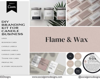 DIY Branding Kit for Candle business, Branding Package for Candles, DIY Mini Branding for Wax Melt Business, Digital Download
