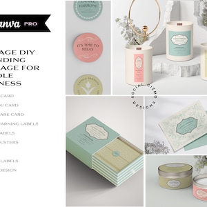 DIY Vintage French Candle Brand Templates, Elegant Desert Candle Branding, DIY Parisian Branding for Candle Business, Candles Brand Kit #028