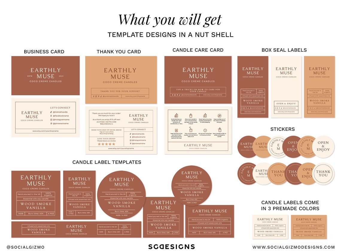 Minimal Candle Branding Kit, Neutral Candle Labels & Packaging ...