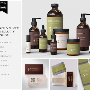 Minimal DIY Skincare business Branding Kit, Editable Herbalist Branding Kit, DIY Branding Templates for Cosmetics Business, Digital Download
