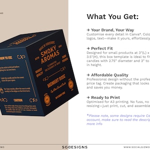 Vintage Candle Box Design, Masculine Dark Candle Box Design Template ...