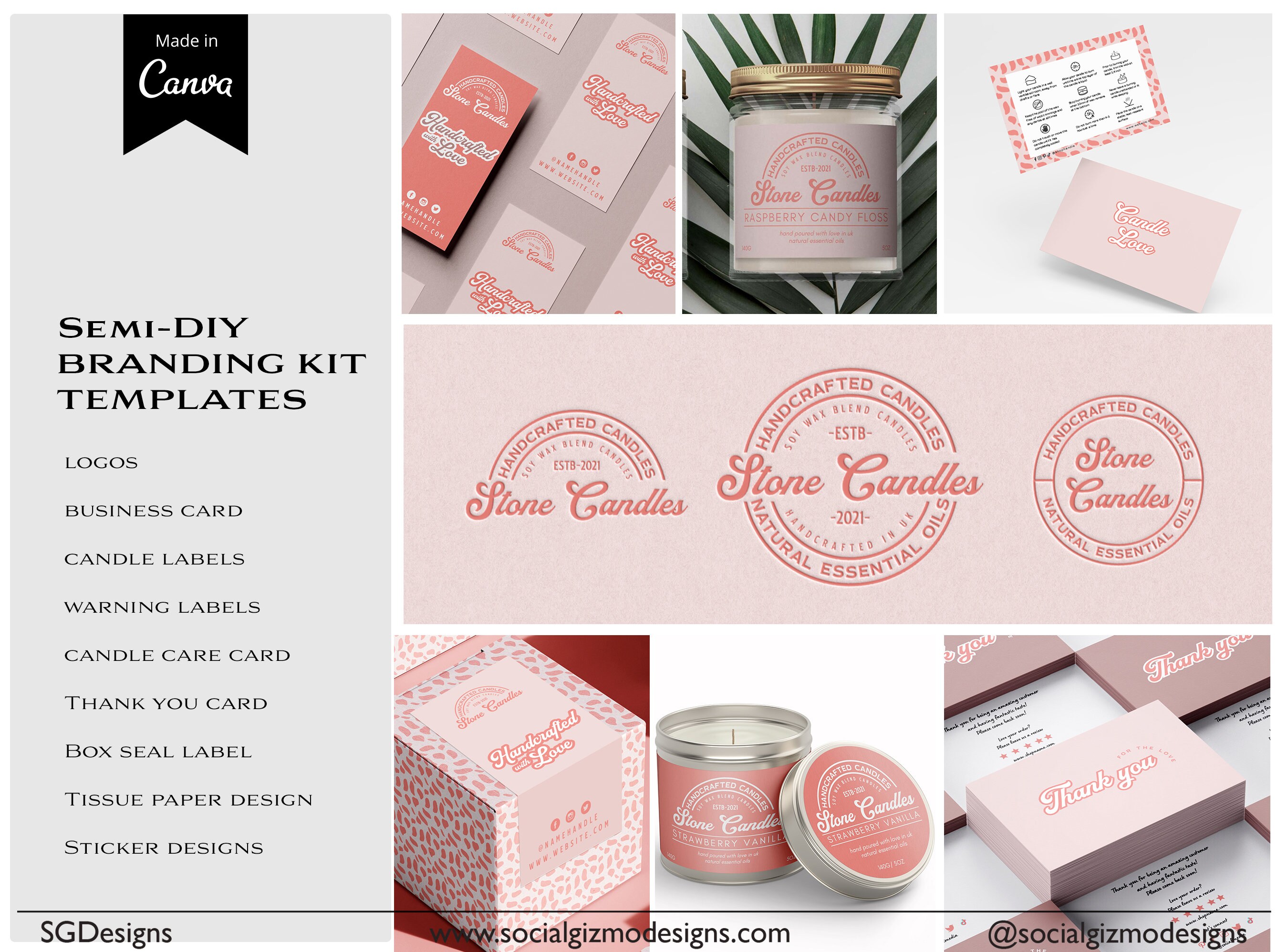 Branding Package for Candle business Branding Kit for Etsy