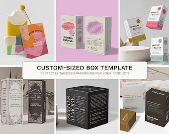 Custom Sized Box Design Template, Editable Box Design Template, DIY Canva Box Template, Do It Yourself Box Design Template