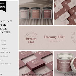Apothecary Candle Branding Kit, DIY Branding Package for Candles, DIY Branding for Small Business, Boho Branding Kit, Digital Download