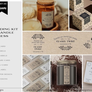 Branding Package for Candle Business, Vintage Branding Kit for Candles, DIY Branding for Candles, Digital Download, Apothecary Branding Kit