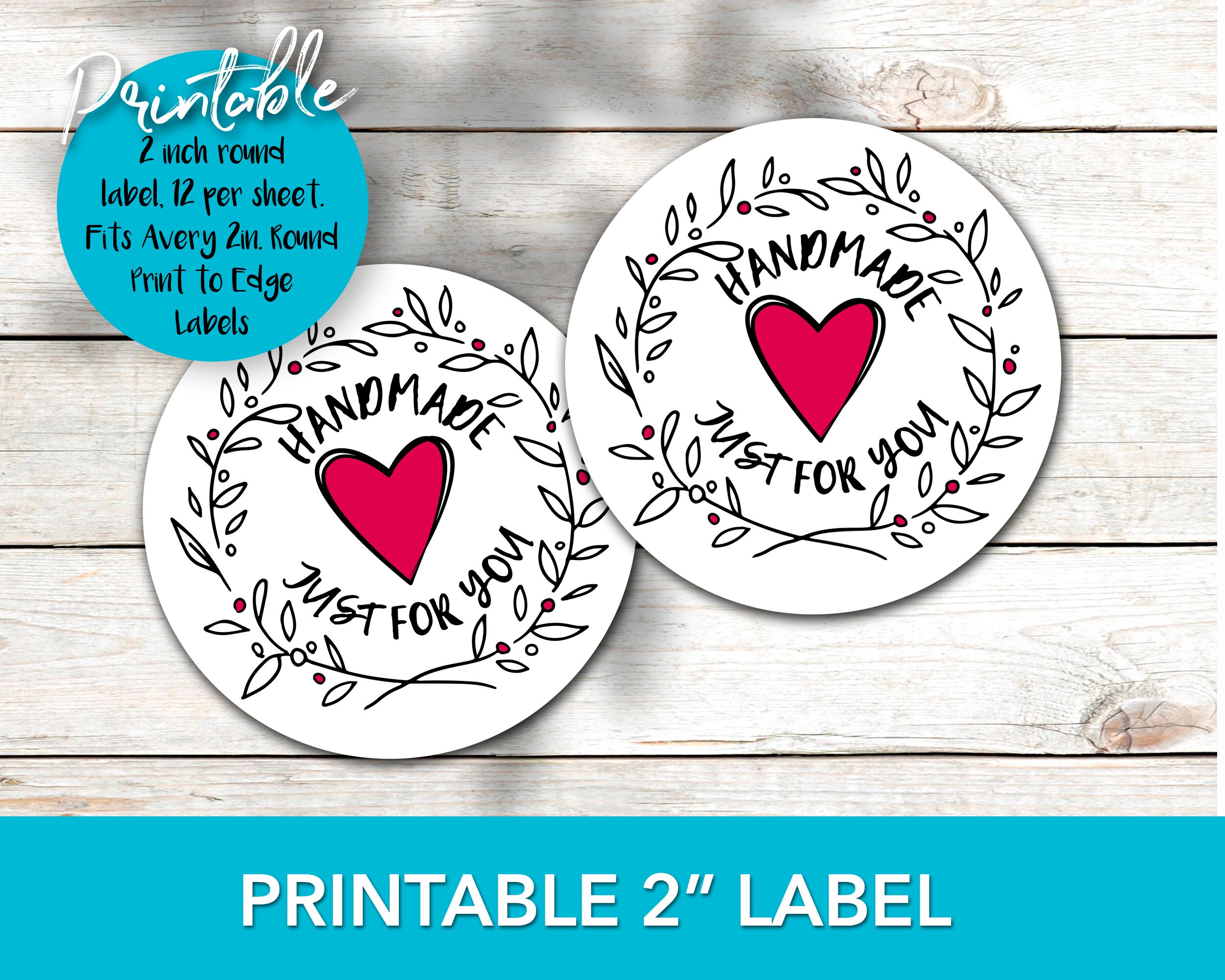 Made Just for You Printable Handmade Sticker Made by Hand | Etsy