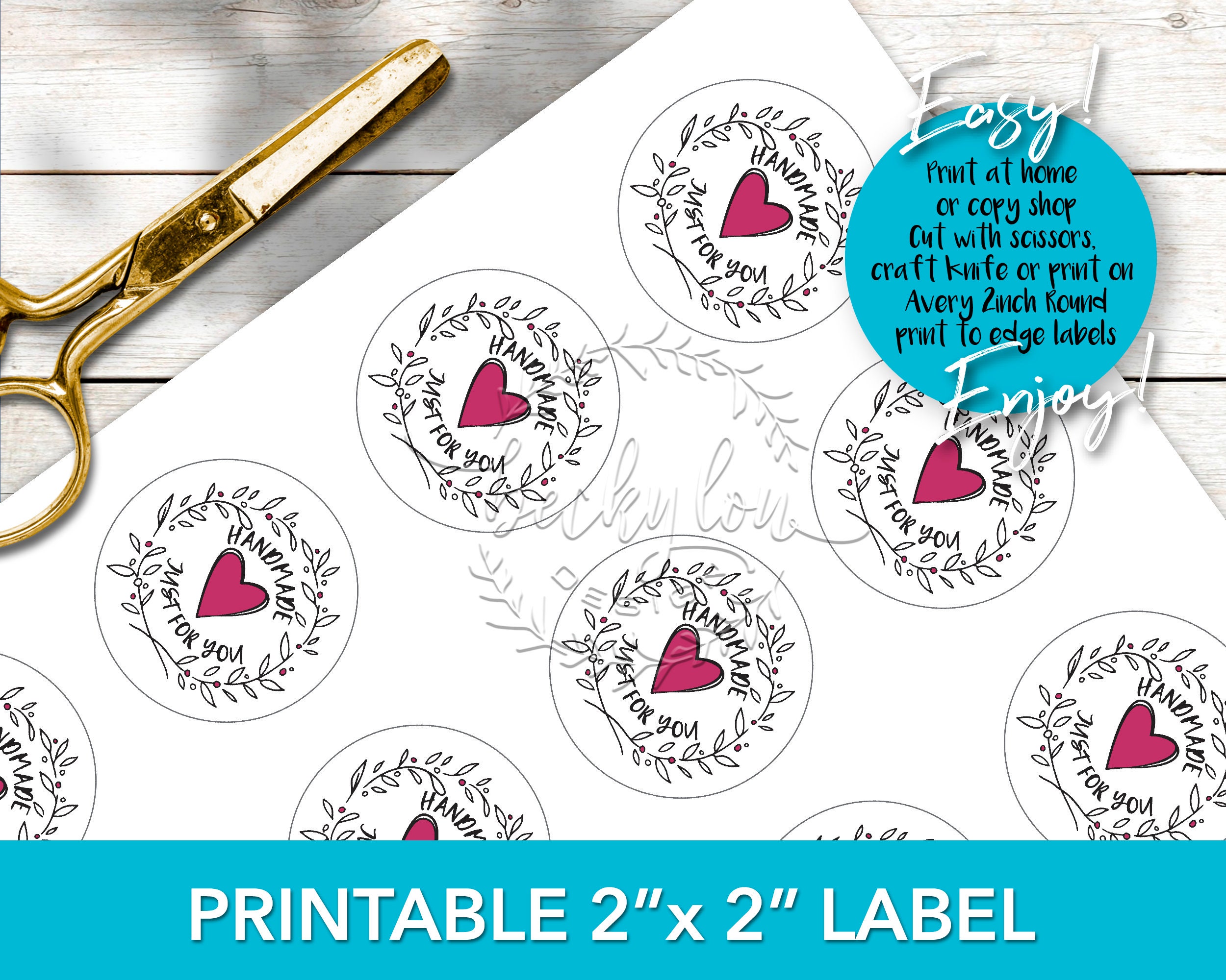 Made Just for You Printable Handmade Sticker Made by Hand | Etsy