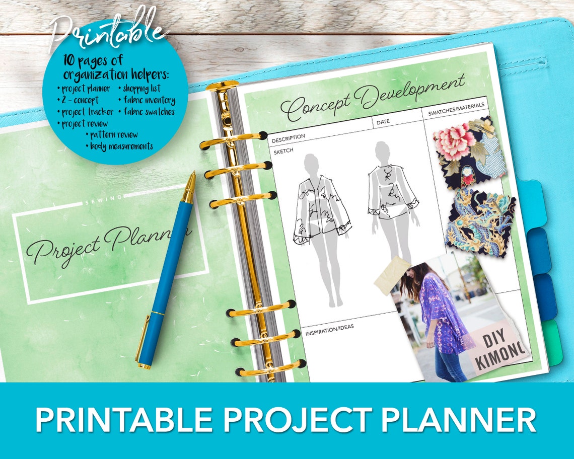 Project Planner Printable Sewing Project Organizer Project Etsy