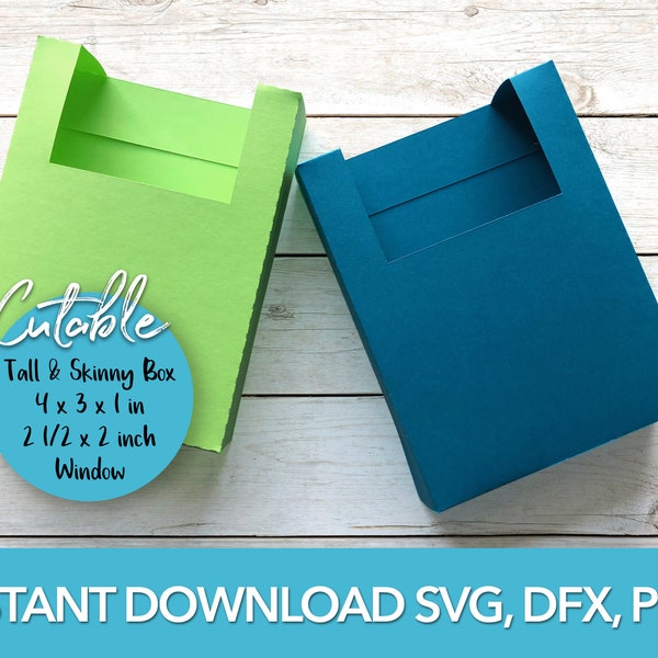 Tall and Skinny Box Template, Box SVG for Cricut, Box file for Silhouette, Instant Download Box, Soap Box, Box with Window, DIY Box,