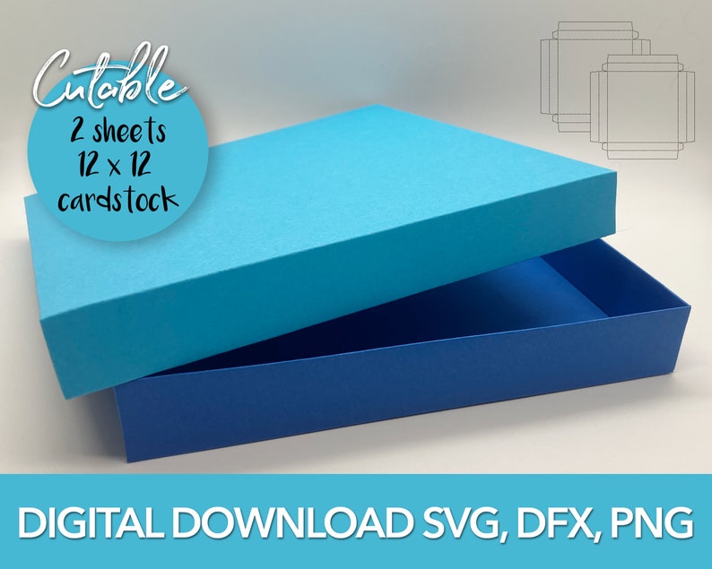 Large Square Box With Lid, Cricut SVG, Silhouette DFX, Digital Download