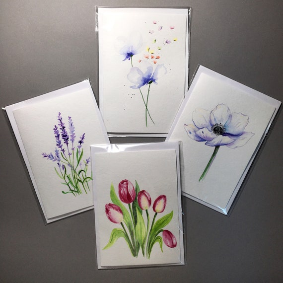 Watercolor Gift Card Watercolor Flowers Watercolor Greeting | Etsy