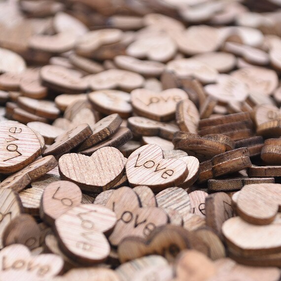 Rustic DIY Table Scatter Wedding Decor Wooden Love Heart Crafts Accessories 