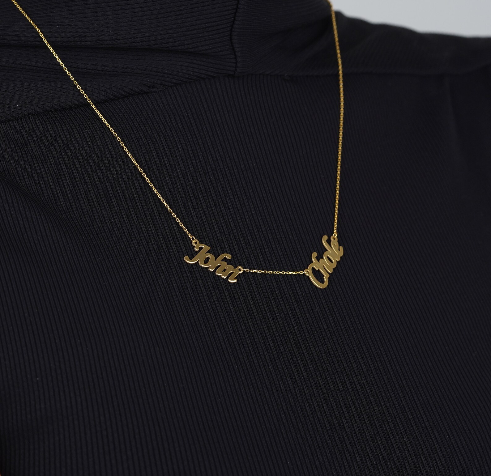 Personalized 14K Solid Gold Letter Necklace Etsy